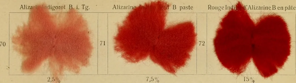 An illustration from Die Wollfarbstoffe des Jahres 1913 = b Wool colours 1913, 1913, leaf 54