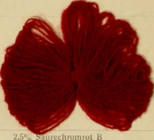 An illustration from Die Wollfarbstoffe des Jahres 1913 = b Wool colours 1913, 1913, leaf 57