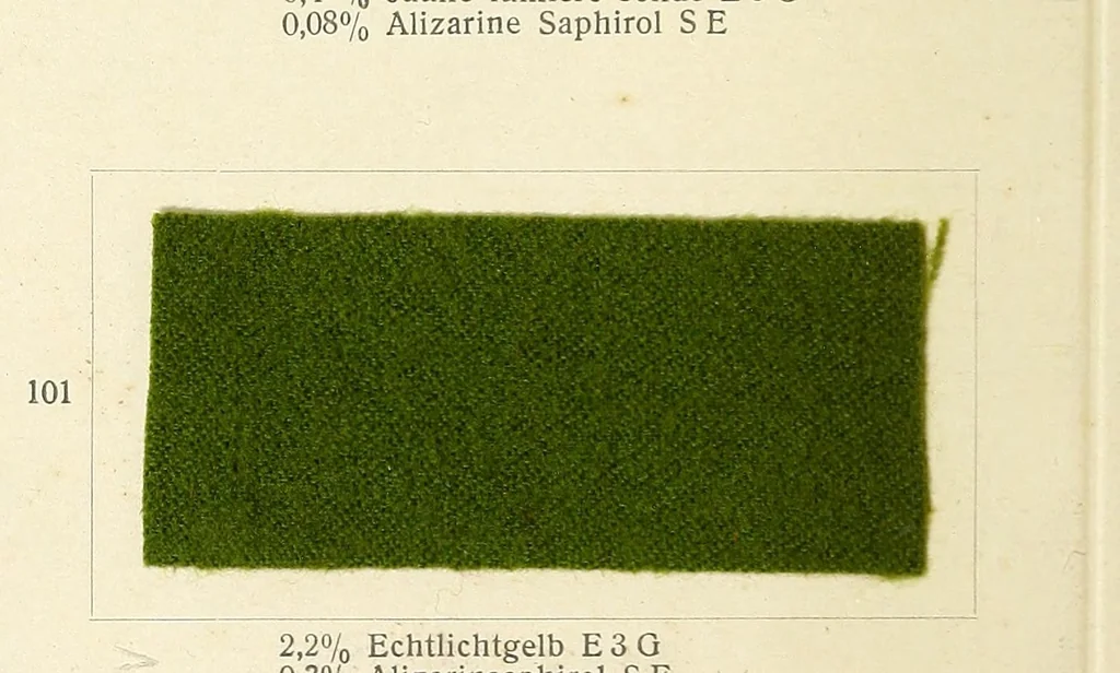 An illustration from Die Wollfarbstoffe des Jahres 1913 = Wool colours 1913 = Les colorants pour laine de l'année 1913, 1913, leaf 60