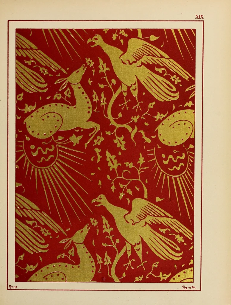 An illustration from Die Zeugdrucke der byzantinischen, romanischen, gothischen und spätern Kunstepochen, 1894, leaf 103