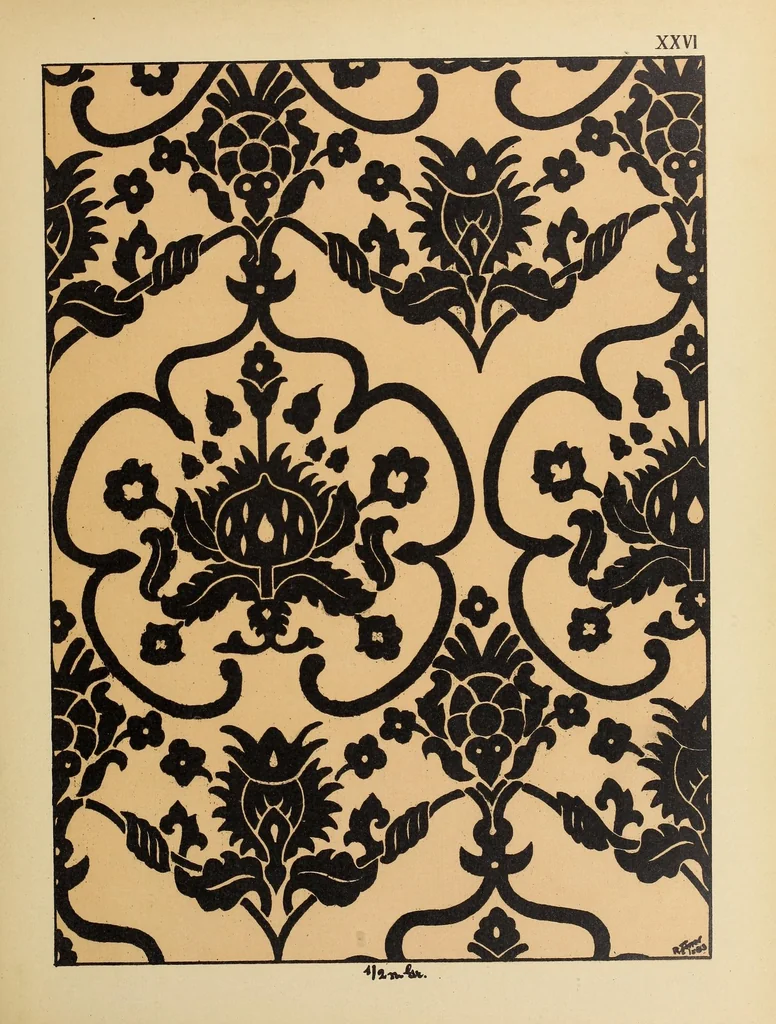 An illustration from Die Zeugdrucke der byzantinischen, romanischen, gothischen und spätern Kunstepochen, 1894, leaf 117