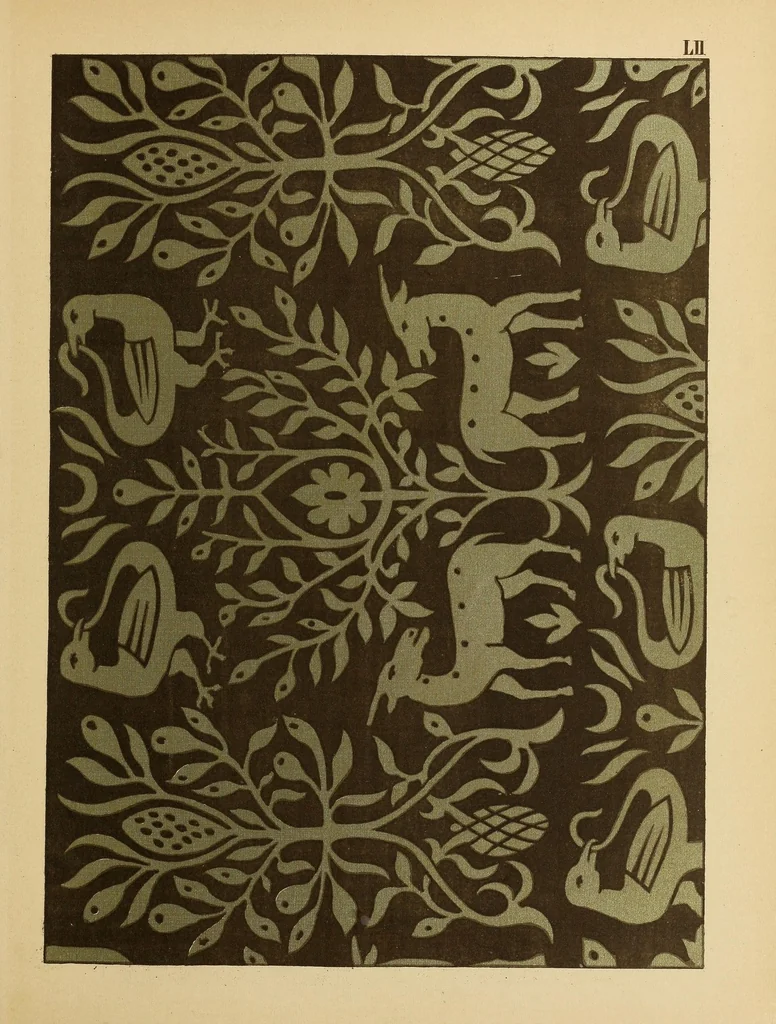 An illustration from Die Zeugdrucke der byzantinischen, romanischen, gothischen und spätern Kunstepochen, 1894, leaf 23
