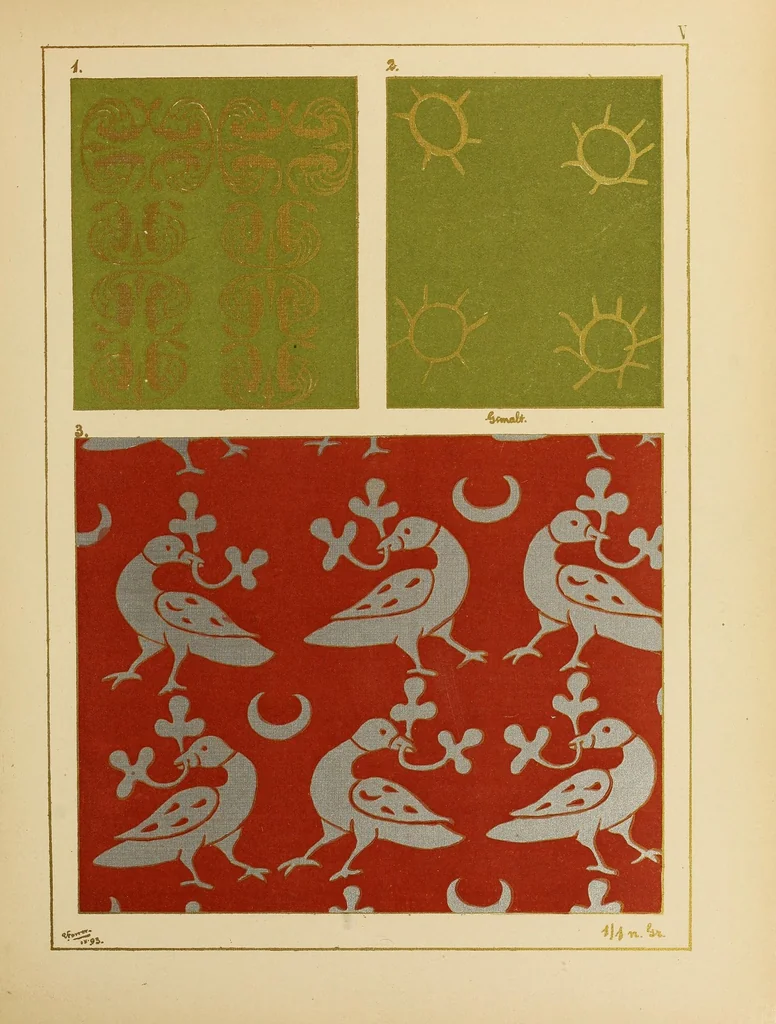 An illustration from Die Zeugdrucke der byzantinischen, romanischen, gothischen und spätern Kunstepochen, 1894, leaf 75