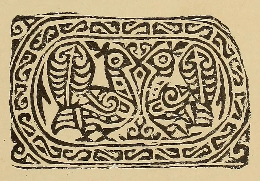 An illustration from Die Zeugdrucke der byzantinischen, romanischen, gothischen und spätern Kunstepochen, 1894, leaf 9