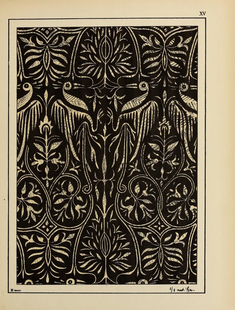 An illustration from Die Zeugdrucke der byzantinischen, romanischen, gothischen und spätern Kunstepochen, 1894, leaf 95