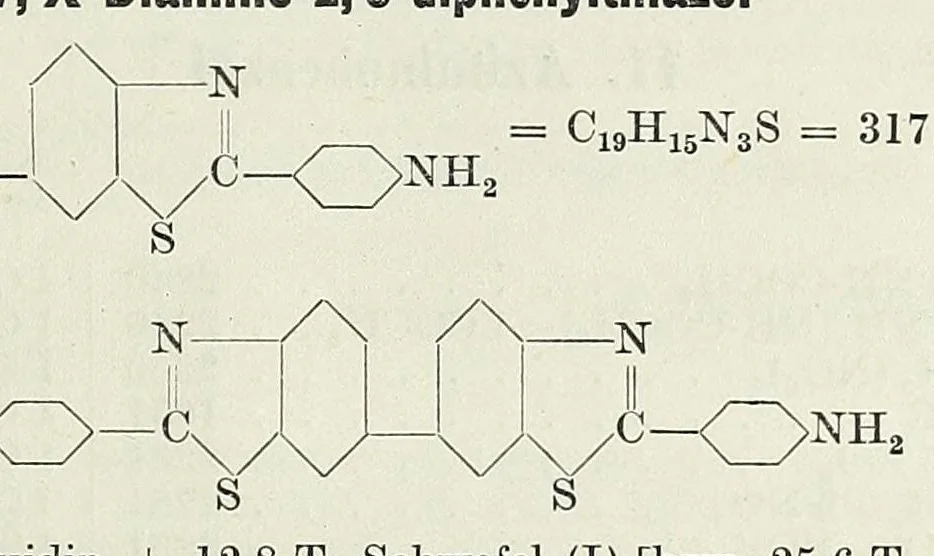 An illustration from Die Zwischenproducte der Teerfarbenfabrikation : ein Tabellenwerke für den praktischen Gebrauch nach der Patentliteratur, 1920, leaf 401