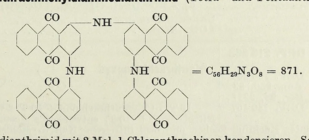 An illustration from Die Zwischenproducte der Teerfarbenfabrikation : ein Tabellenwerke für den praktischen Gebrauch nach der Patentliteratur, 1920, leaf 591