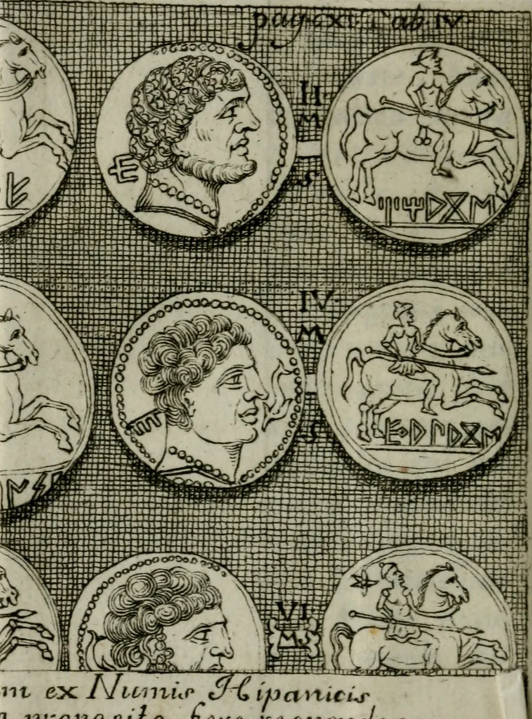 An illustration from Difesa dell' alfabeto degli antichi Toscani pubblicato nel MDCCXXXVII dall' autore del Museo etrusco : disapprovato dall' illustrissimo sig. marchese Scipione Maffei nel tomo V. delle sue Osservazioni letterarie, date in luce in Verona : con tavole e figure, 1742, leaf 125