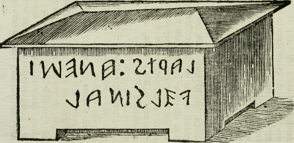 An illustration from Difesa dell' alfabeto degli antichi Toscani pubblicato nel MDCCXXXVII dall' autore del Museo etrusco : disapprovato dall' illustrissimo sig. marchese Scipione Maffei nel tomo V. delle sue Osservazioni letterarie, date in luce in Verona : con tavole e figure, 1742, leaf 404