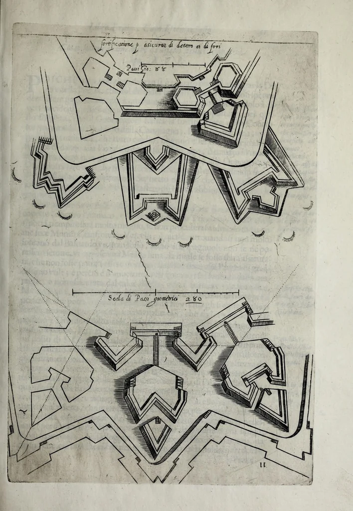 An illustration from Difesa et offesa delle piazze, 1654, leaf 101