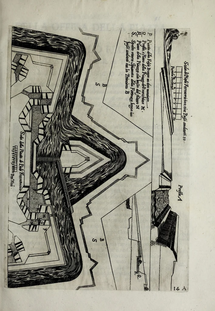 An illustration from Difesa et offesa delle piazze, 1654, leaf 119