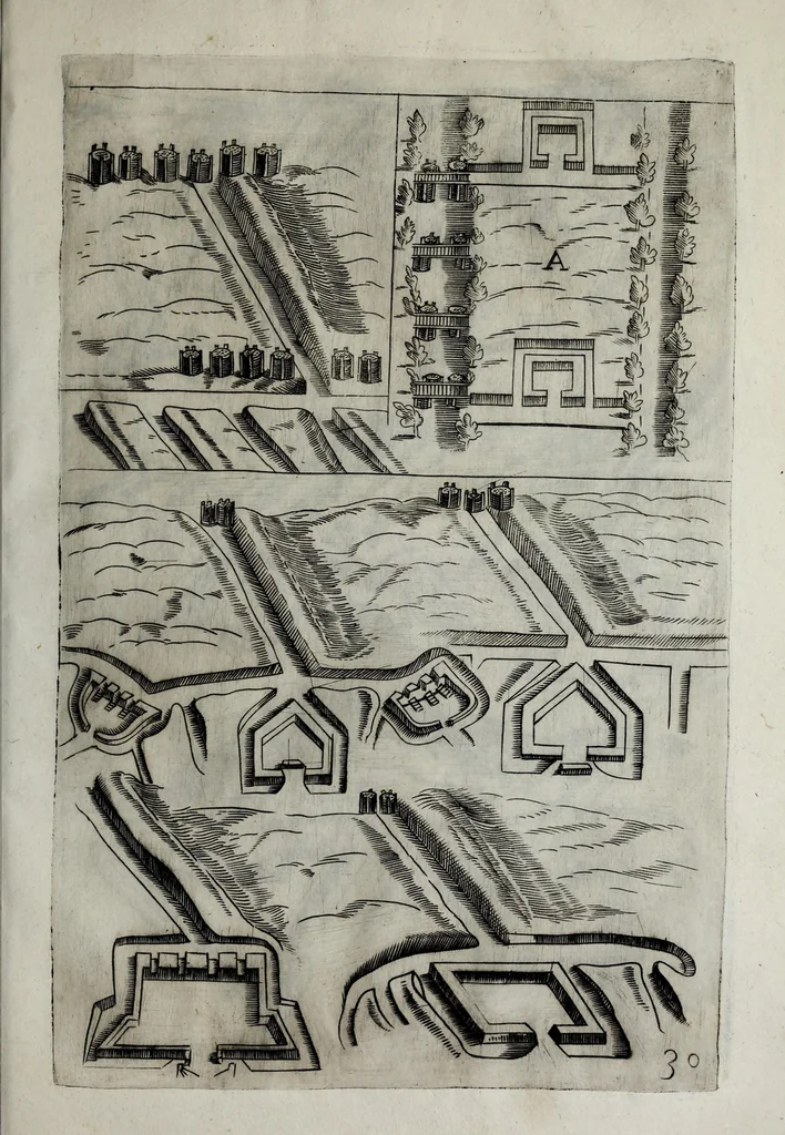An illustration from Difesa et offesa delle piazze, 1654, leaf 227