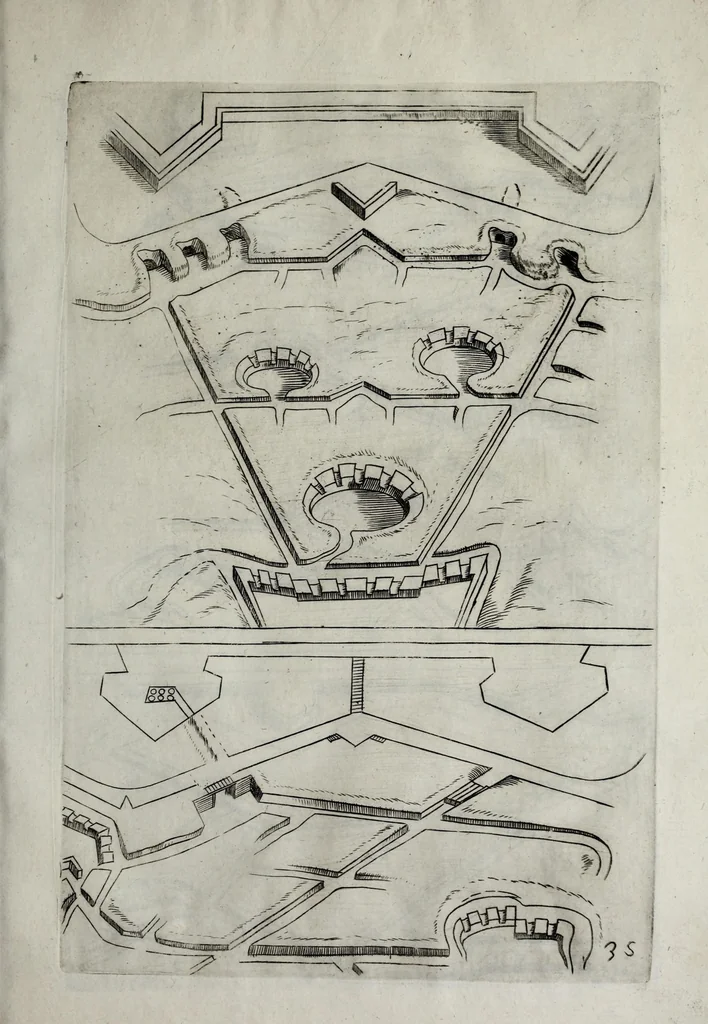 An illustration from Difesa et offesa delle piazze, 1654, leaf 237
