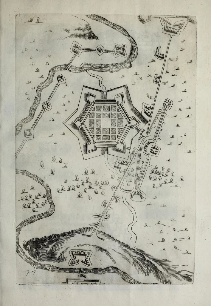 An illustration from Difesa et offesa delle piazze, 1654, leaf 241