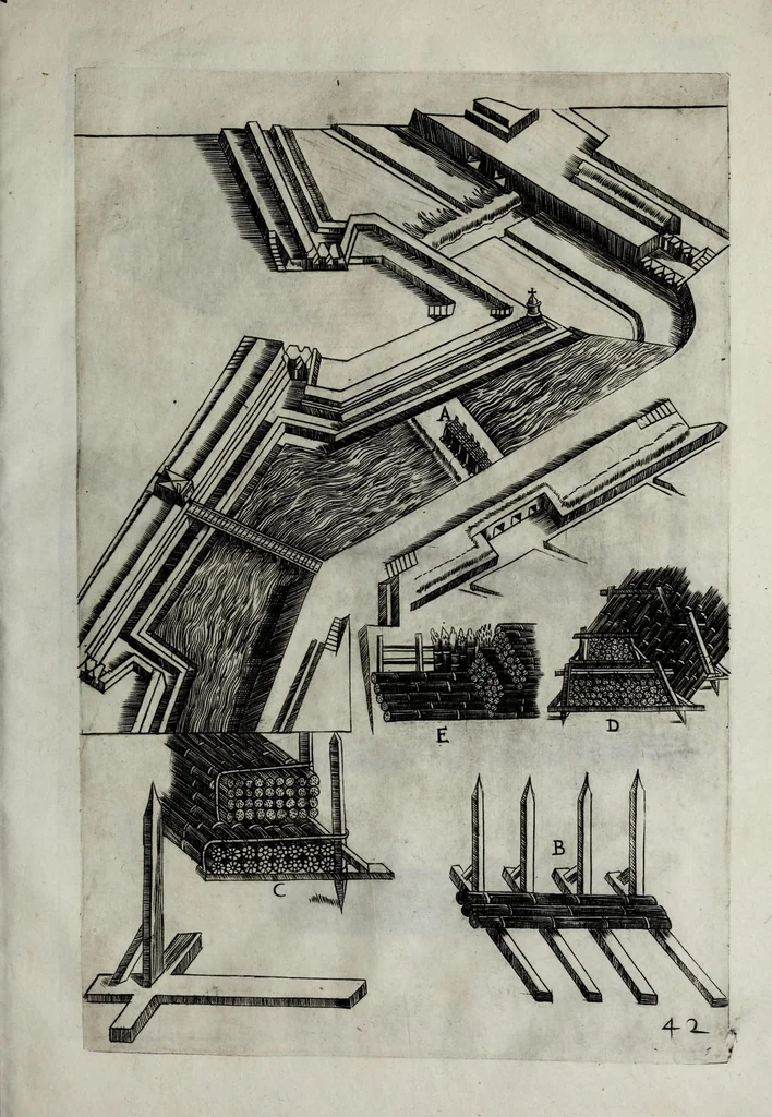 An illustration from Difesa et offesa delle piazze, 1654, leaf 263