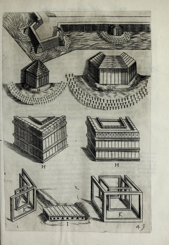 An illustration from Difesa et offesa delle piazze, 1654, leaf 323
