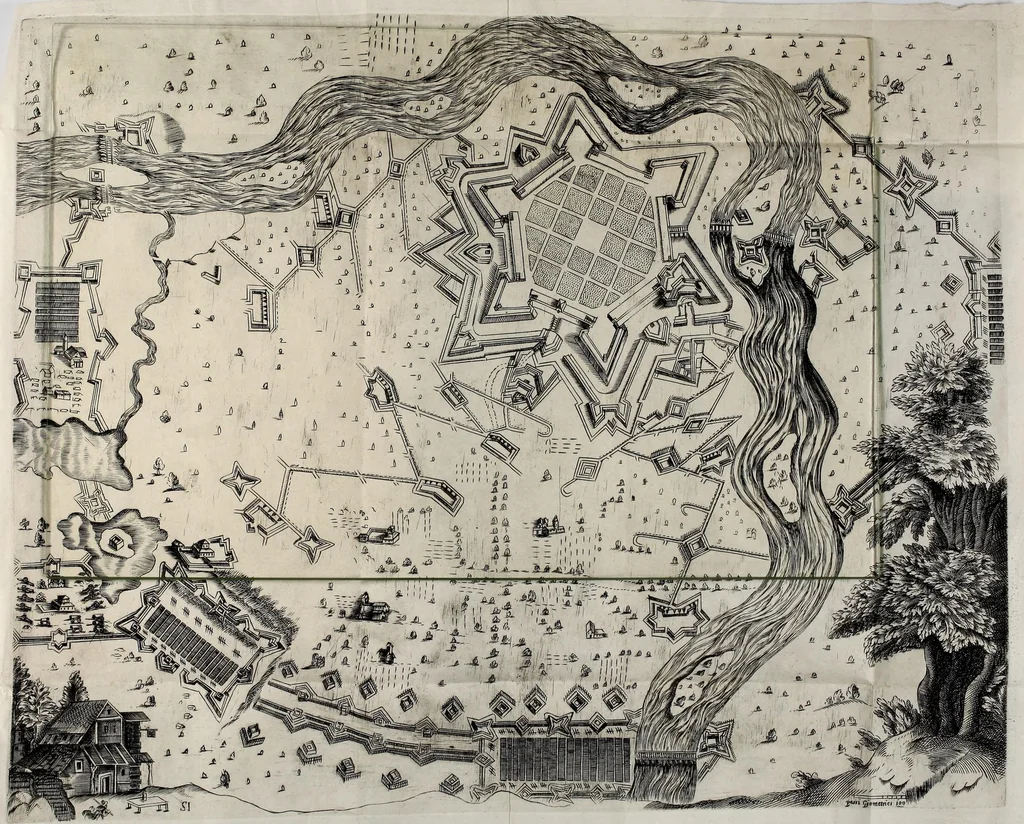An illustration from Difesa et offesa delle piazze, 1654, leaf 357
