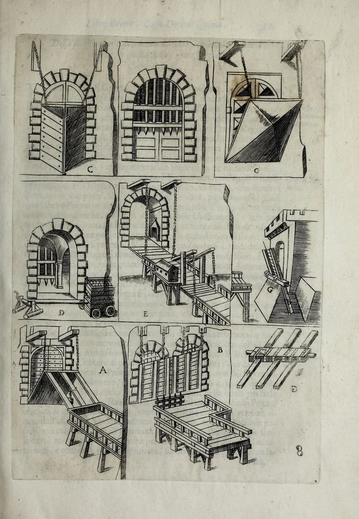An illustration from Difesa et offesa delle piazze, 1654, leaf 93
