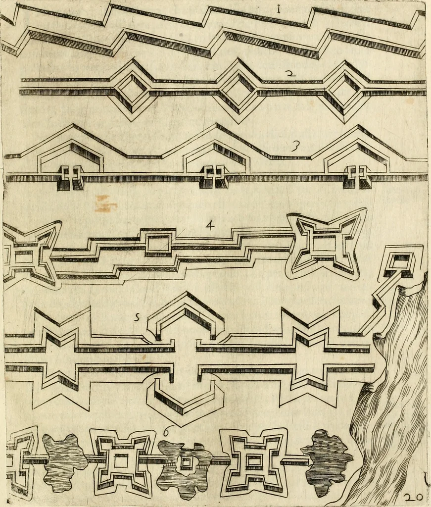 An illustration from Diffesa et offesa delle piazze, 1630, leaf 142