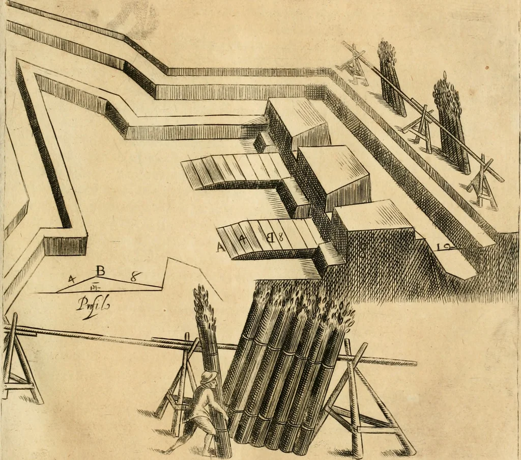 An illustration from Diffesa et offesa delle piazze, 1630, leaf 162