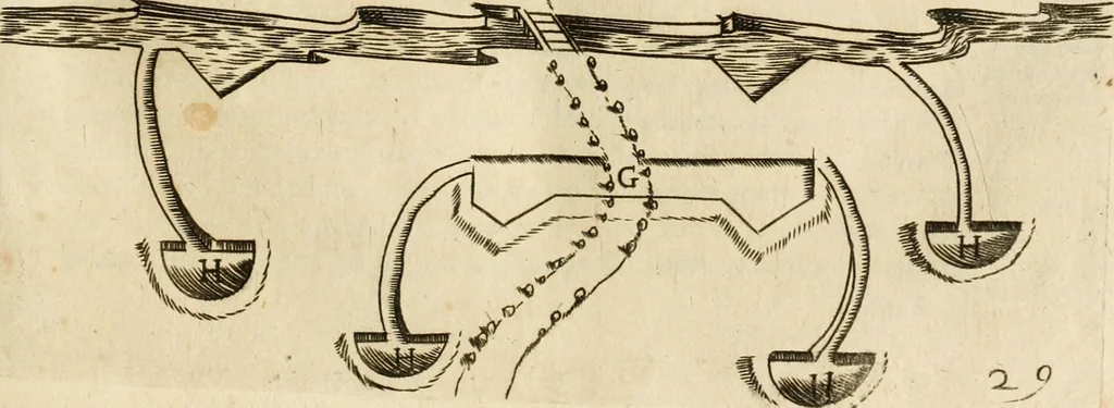 An illustration from Diffesa et offesa delle piazze, 1630, leaf 180