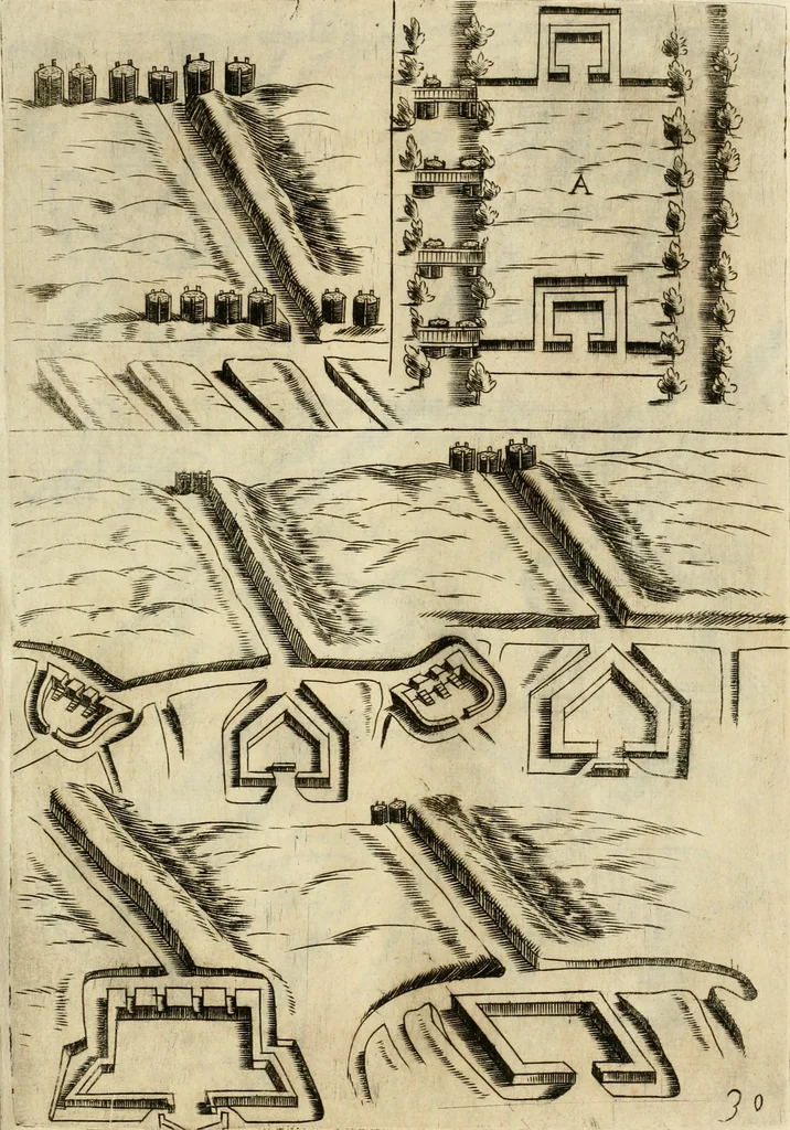 An illustration from Diffesa et offesa delle piazze, 1630, leaf 190