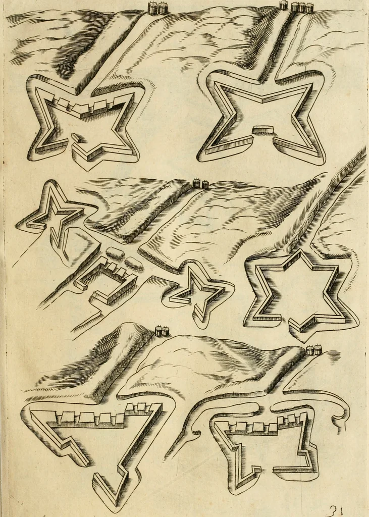 An illustration from Diffesa et offesa delle piazze, 1630, leaf 192