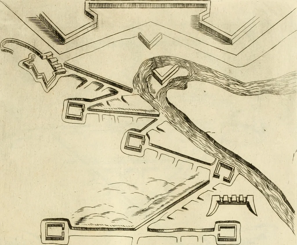 An illustration from Diffesa et offesa delle piazze, 1630, leaf 196