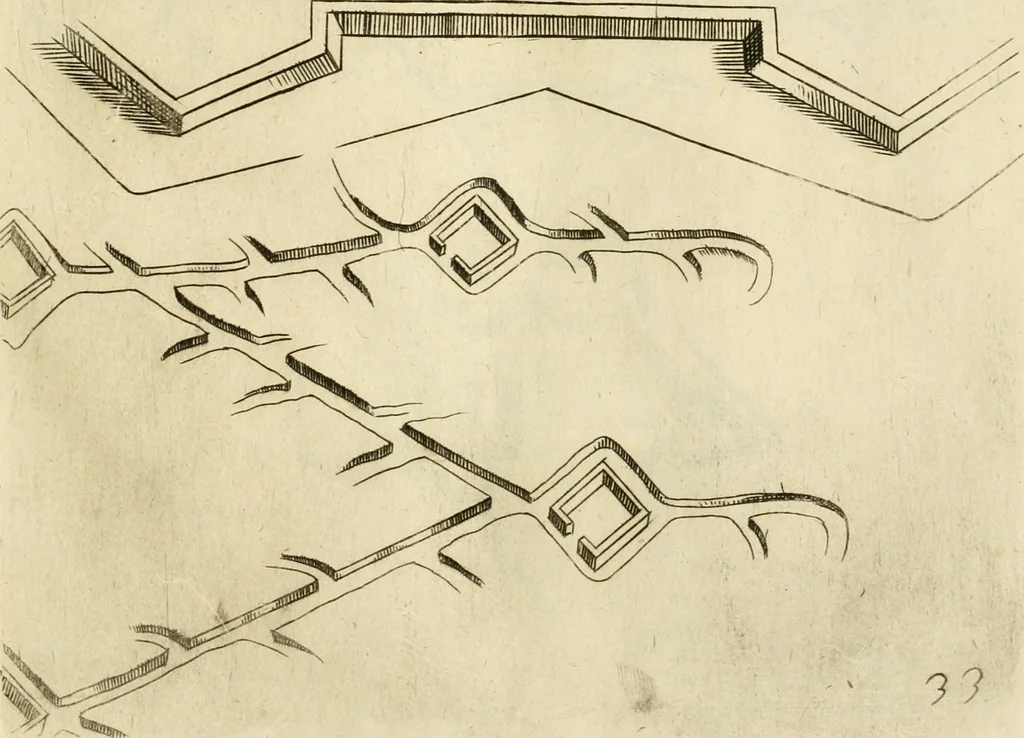 An illustration from Diffesa et offesa delle piazze, 1630, leaf 196