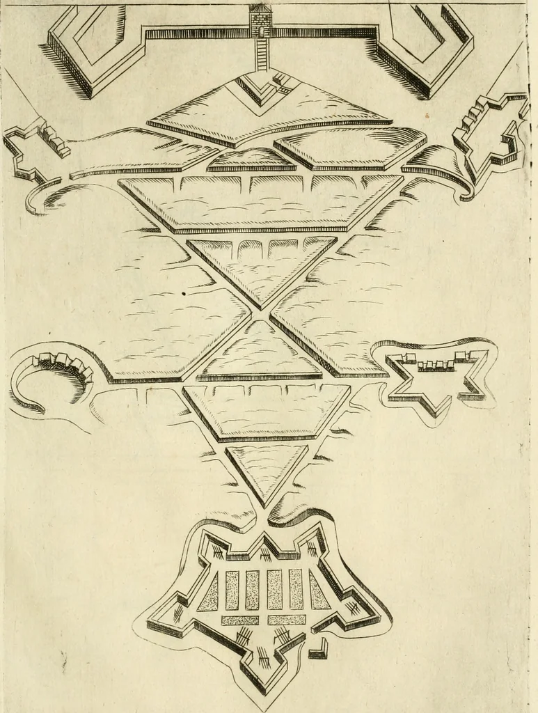 An illustration from Diffesa et offesa delle piazze, 1630, leaf 198