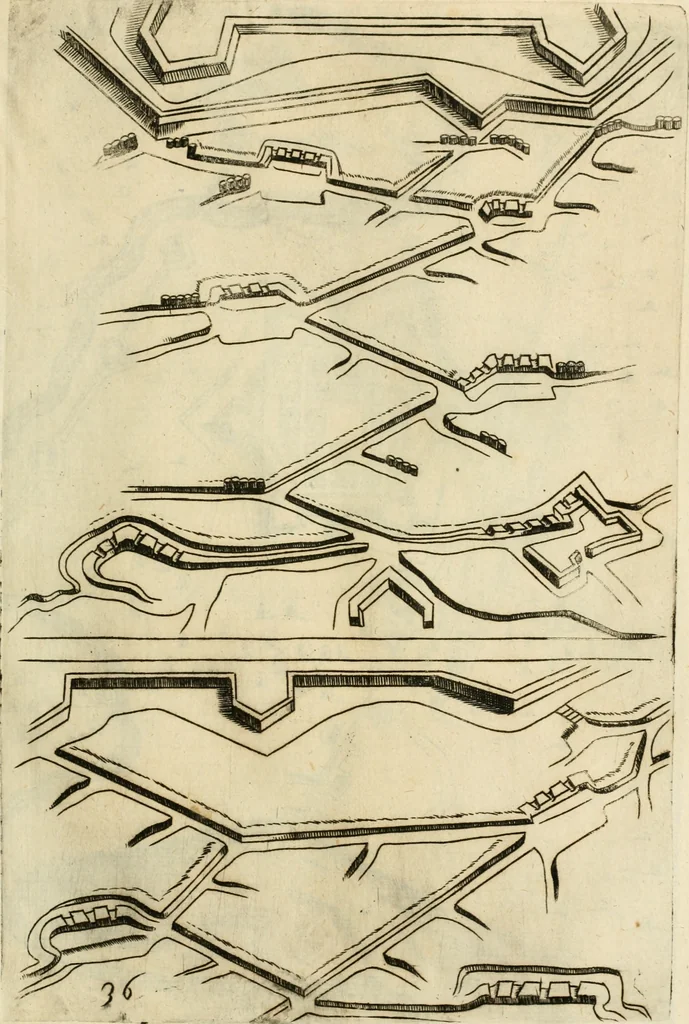 An illustration from Diffesa et offesa delle piazze, 1630, leaf 202