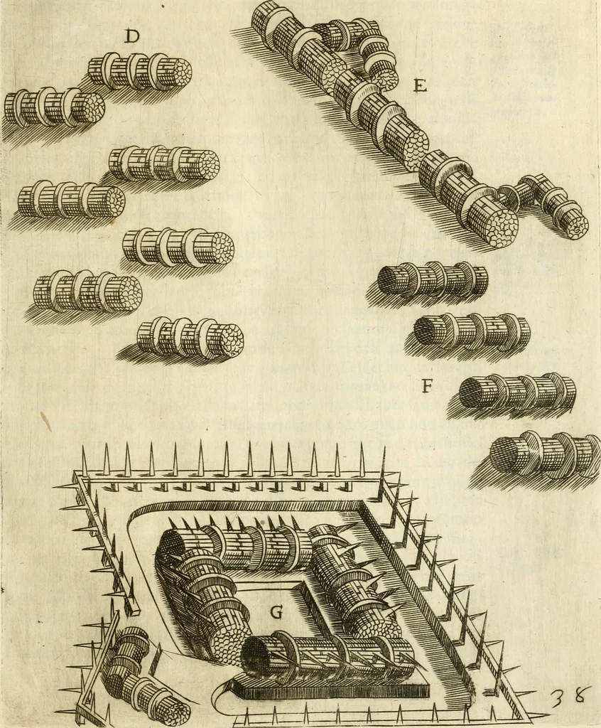 An illustration from Diffesa et offesa delle piazze, 1630, leaf 206