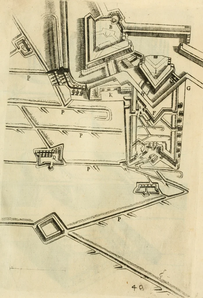 An illustration from Diffesa et offesa delle piazze, 1630, leaf 216