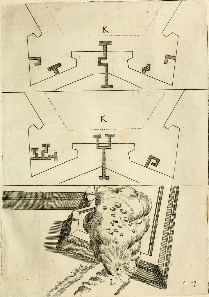 An illustration from Diffesa et offesa delle piazze, 1630, leaf 250