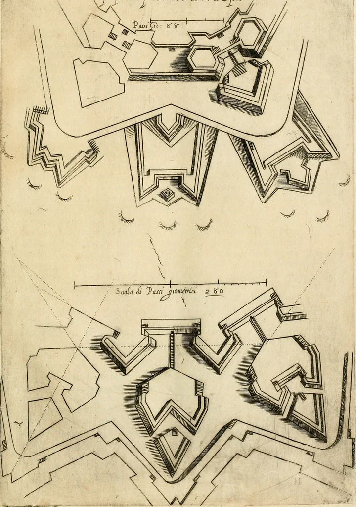 An illustration from Diffesa et offesa delle piazze, 1630, leaf 70