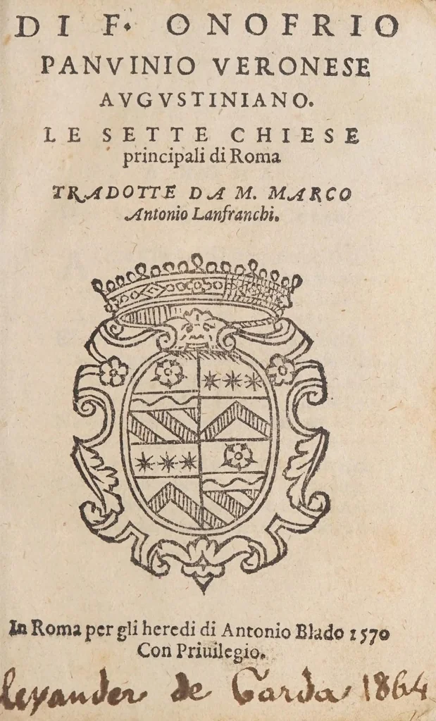 An illustration from Di f. Onofrio Panvinio veronese avgvstiniano Le sette chiese principali di Roma, 1570, leaf 5