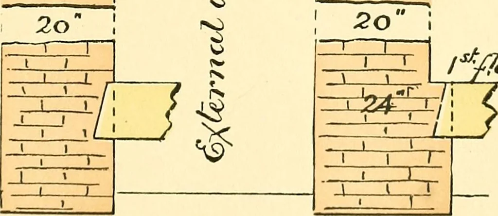 An illustration from Digest of the statutes and of the ordinances relating to the inspection and construction of buildings in the city of Boston, 1889, leaf 143