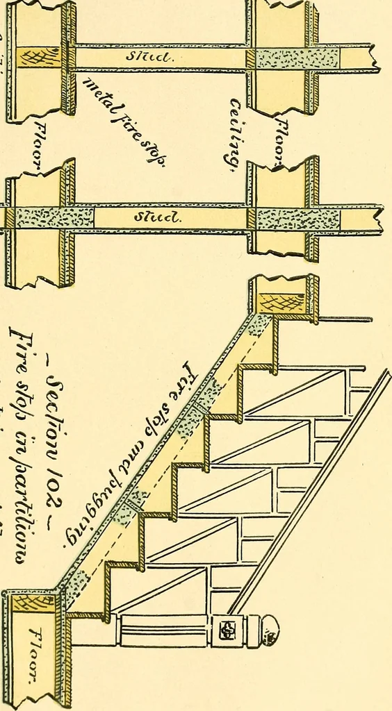 An illustration from Digest of the statutes and of the ordinances relating to the inspection and construction of buildings in the city of Boston, 1889, leaf 155