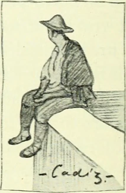 An illustration from The digressions of V., written for his own fun and that of his friends, 1910, leaf 210