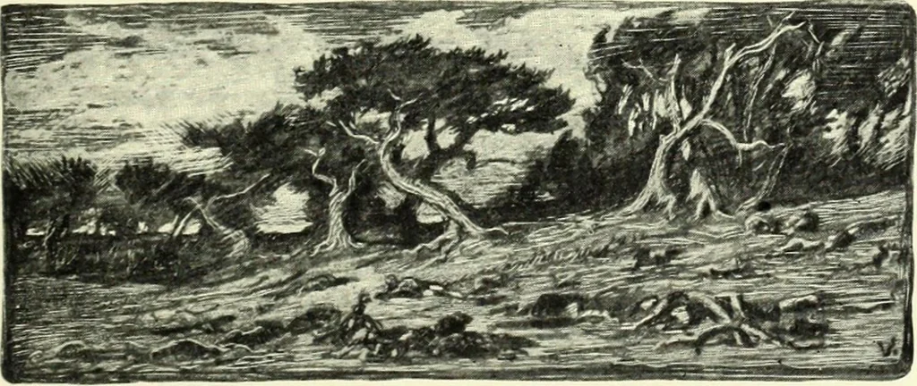 An illustration from The digressions of V., written for his own fun and that of his friends, 1910, leaf 233