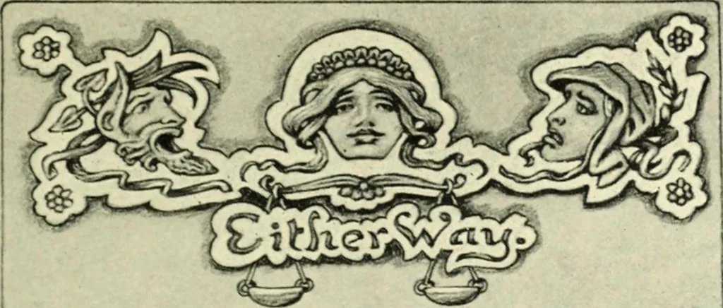 An illustration from The digressions of V., written for his own fun and that of his friends, 1910, leaf 321