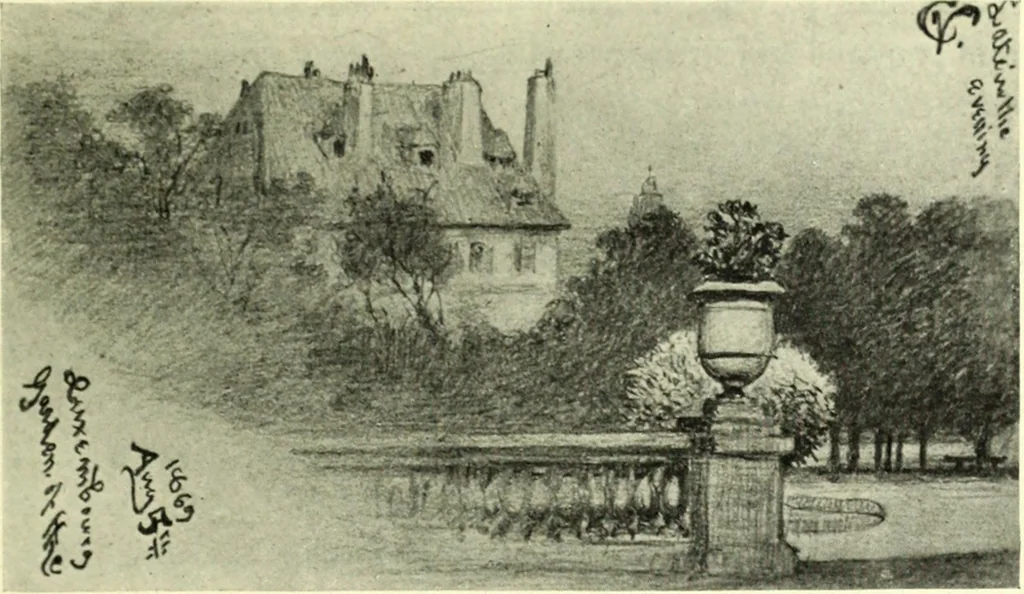 An illustration from The digressions of V., written for his own fun and that of his friends, 1910, leaf 333
