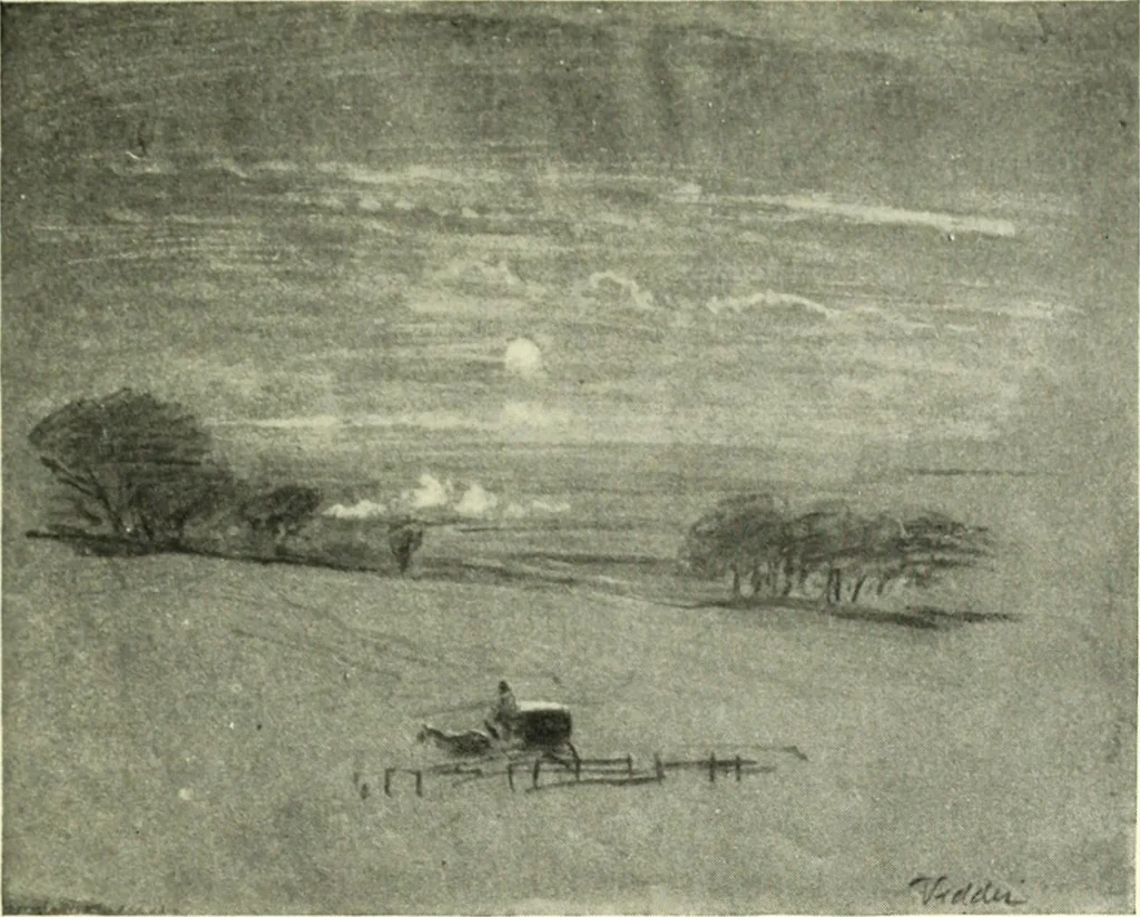 An illustration from The digressions of V., written for his own fun and that of his friends, 1910, leaf 409
