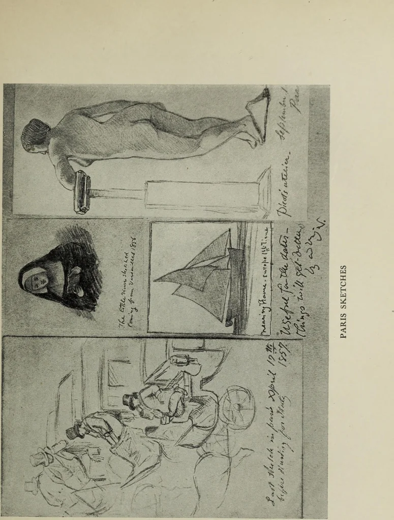 An illustration from The digressions of V. : written for his own fun and that of his friends, 1910, leaf 158