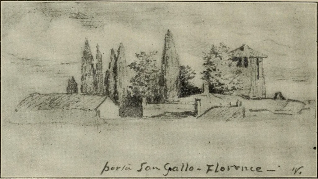 An illustration from The digressions of V. : written for his own fun and that of his friends, 1910, leaf 199