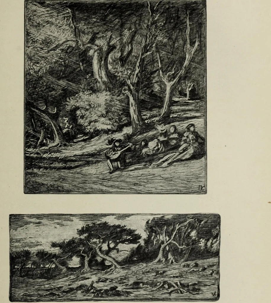 An illustration from The digressions of V. : written for his own fun and that of his friends, 1910, leaf 230