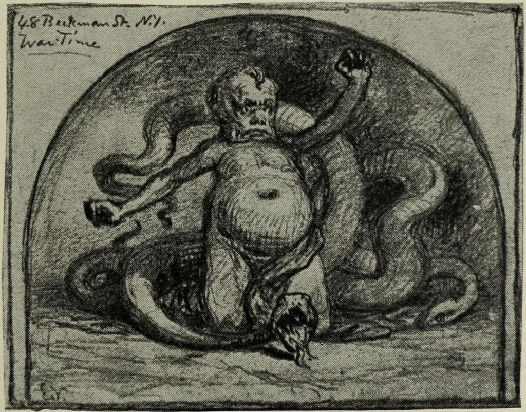 An illustration from The digressions of V. : written for his own fun and that of his friends, 1910, leaf 232