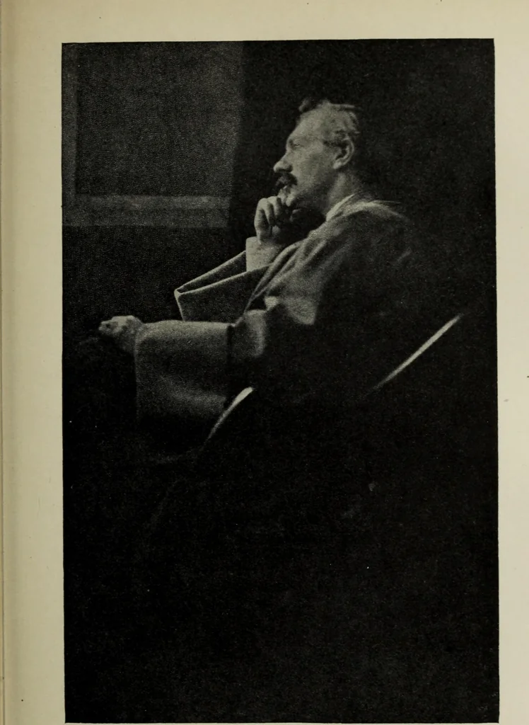 An illustration from The digressions of V. : written for his own fun and that of his friends, 1910, leaf 256