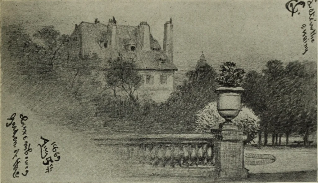 An illustration from The digressions of V. : written for his own fun and that of his friends, 1910, leaf 330