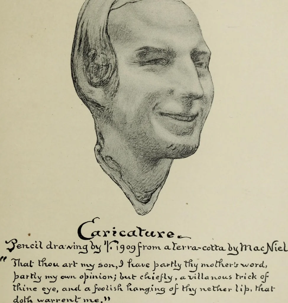 An illustration from The digressions of V. : written for his own fun and that of his friends, 1910, leaf 544